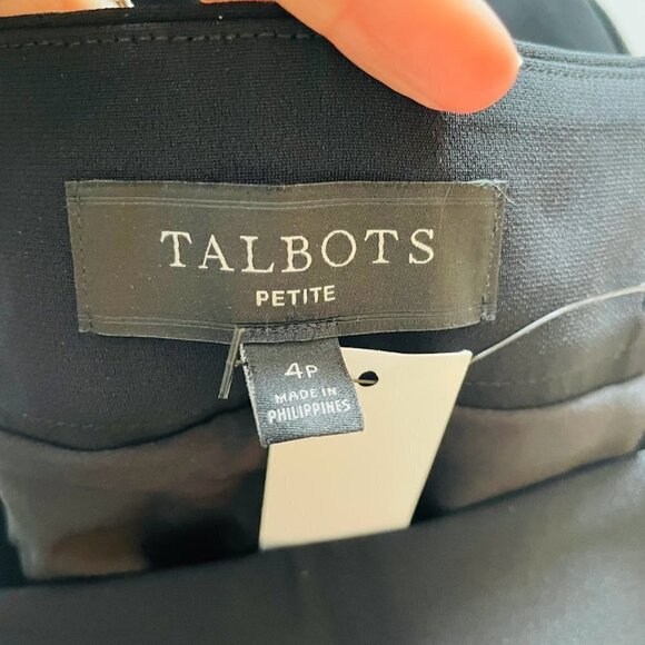 NWT Talbots Pants Trouser Black Lined career minimalist Classic Petite Winter - Picture 4 of 7